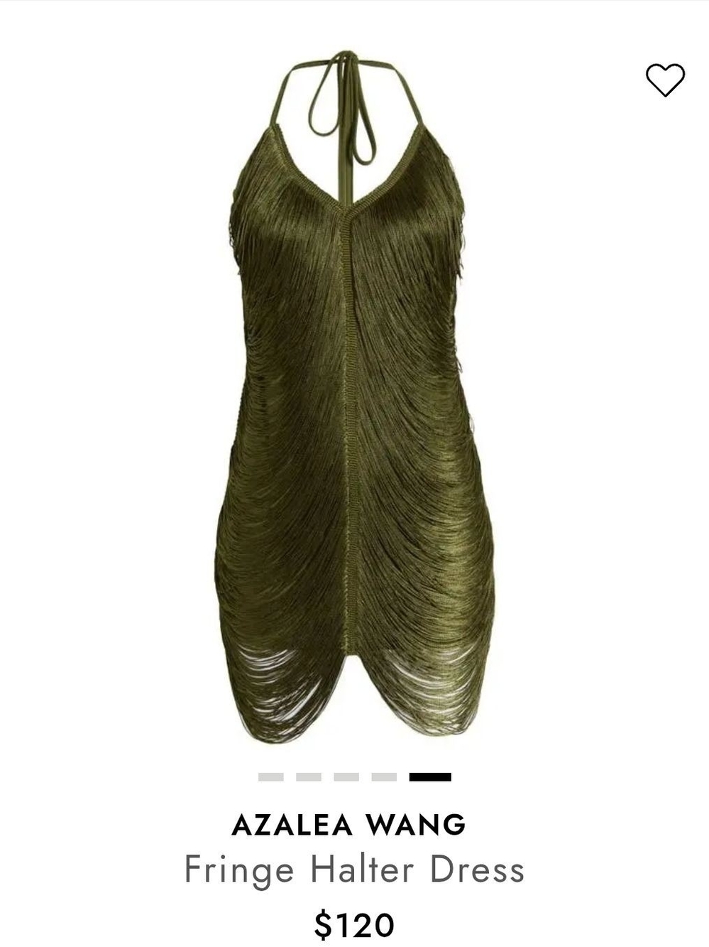 Olive Fringe Halter Dress
